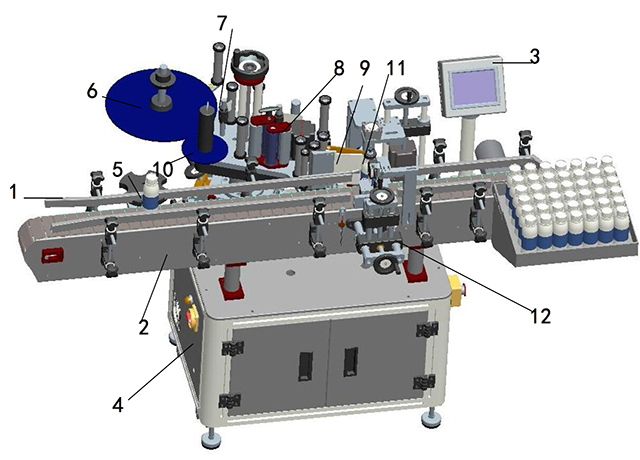 Detaljerad illustration av märkningsmaskinen