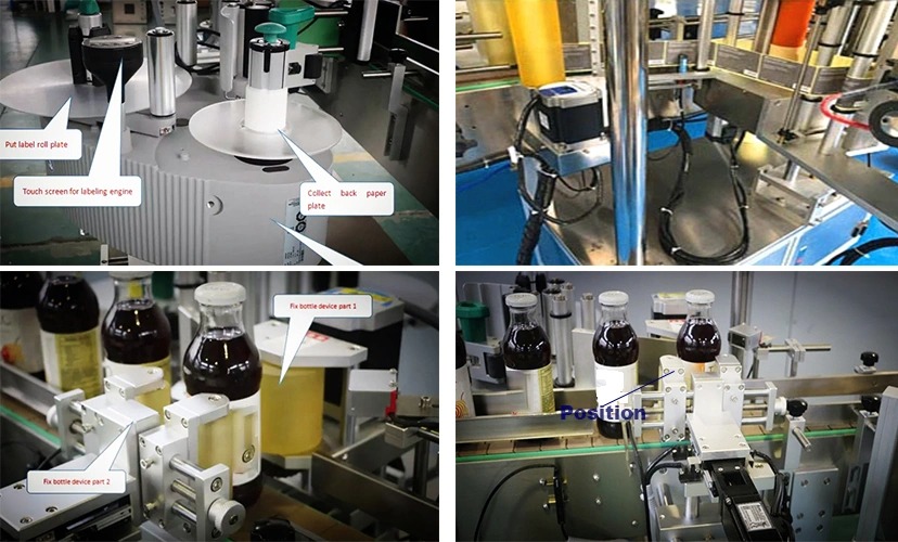 Fabrikspris rund flaska automatisk fast position märkningsmaskin till salu