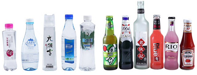 Helautomatisk roterande PET-plastflaskor med hög hastighet Märkningsmaskin Typer av flaskor